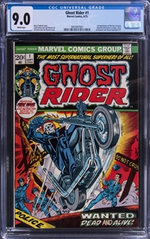 1973 Marvel Comics "Ghost Rider" #1 - (First Appearance of the Son Of Satan) - CGC 9.0 White Pages 
